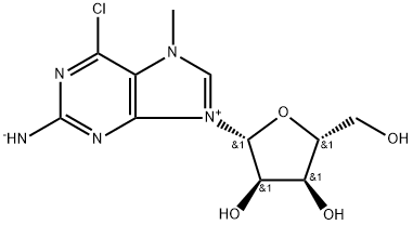 2-Amino-6-chloro-7-methyl-9-(b-D-ribofuranosyl)purine Struktur