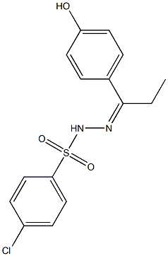 4-chloro-N'-[1-(4-hydroxyphenyl)propylidene]benzenesulfonohydrazide Struktur