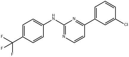 2-PYRIMIDINAMINE, 4-(3-CHLOROPHENYL)-N-[4-(TRIFLUOROMETHYL)PHENYL]- Struktur