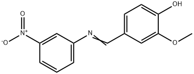 2-methoxy-4-{[(3-nitrophenyl)imino]methyl}phenol Struktur