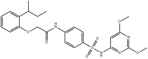 2-[2-(sec-butyl)phenoxy]-N-(4-{[(2,6-dimethoxy-4-pyrimidinyl)amino]sulfonyl}phenyl)acetamide Struktur