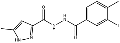 N'-(3-iodo-4-methylbenzoyl)-3-methyl-1H-pyrazole-5-carbohydrazide Struktur