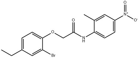 2-(2-bromo-4-ethylphenoxy)-N-(2-methyl-4-nitrophenyl)acetamide Struktur