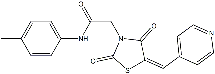 2-[2,4-dioxo-5-(4-pyridinylmethylene)-1,3-thiazolidin-3-yl]-N-(4-methylphenyl)acetamide Struktur