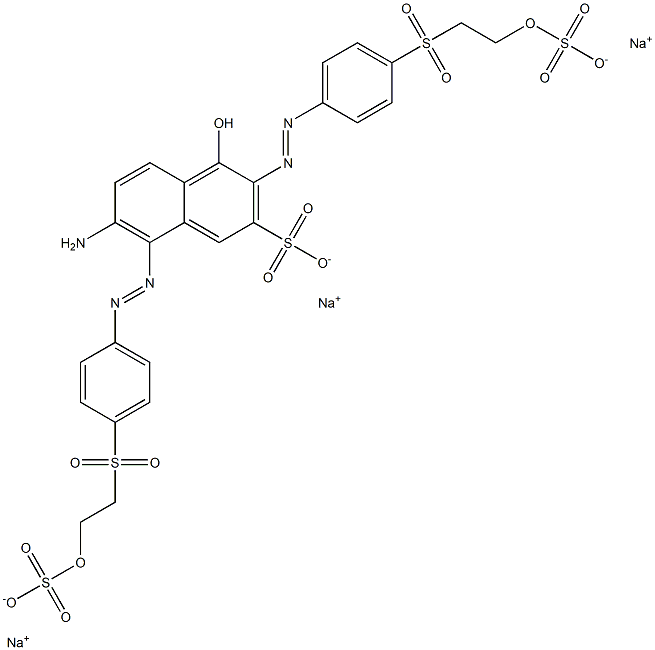 2-Naphthalenesulfonic acid, 7-amino-4-hydroxy-3,8-bis[[4-[[2-(sulfooxy)ethyl]sulfonyl]phenyl]azo]-, trisodium salt Struktur