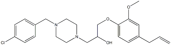 1-(4-allyl-2-methoxyphenoxy)-3-[4-(4-chlorobenzyl)-1-piperazinyl]-2-propanol Struktur