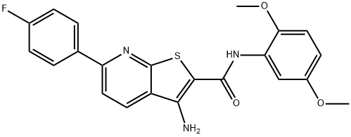 3-amino-N-(2,5-dimethoxyphenyl)-6-(4-fluorophenyl)thieno[2,3-b]pyridine-2-carboxamide Struktur