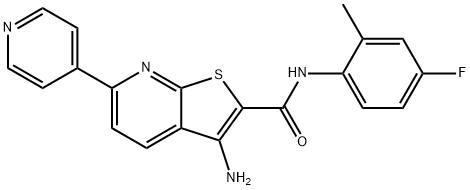 3-amino-N-(4-fluoro-2-methylphenyl)-6-pyridin-4-ylthieno[2,3-b]pyridine-2-carboxamide Struktur