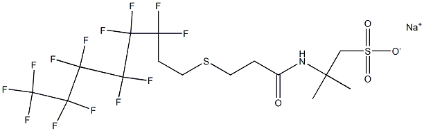 sodium 2-methyl-2-({3-[(3,3,4,4,5,5,6,6,7,7,8,8,8-tridecafluorooctyl)thio]propanoyl}amino)propane-1-sulfonate Struktur