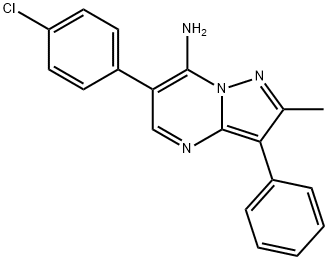 6-(4-chlorophenyl)-2-methyl-3-phenylpyrazolo[1,5-a]pyrimidin-7-amine Struktur