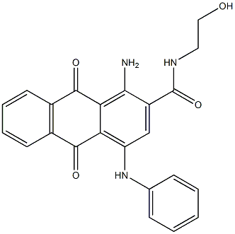 2-Anthracenecarboxamide, 1-amino-9,10-dihydro-N-(2-hydroxyethyl)-9,10-dioxo-4-(phenylamino)- Struktur