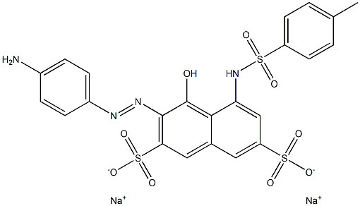 2,7-Naphthalenedisulfonic acid, 3-[(4-aminophenyl)azo]-4-hydroxy-5-[[(4-methylphenyl)sulfonyl]amino]-, disodium salt Struktur