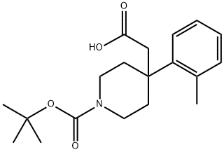 2-[1-(tert-Butoxycarbonyl)-4-o-tolylpiperidin-4-yl]acetic acid Structure