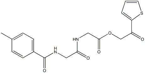 2-oxo-2-(2-thienyl)ethyl ({[(4-methylbenzoyl)amino]acetyl}amino)acetate Struktur