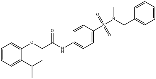 N-(4-{[benzyl(methyl)amino]sulfonyl}phenyl)-2-(2-isopropylphenoxy)acetamide Struktur