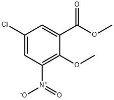 5-Chloro-2-methoxy-3-nitro-benzoic acid methyl ester Struktur