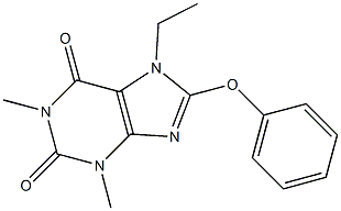 7-ethyl-1,3-dimethyl-8-phenoxy-3,7-dihydro-1H-purine-2,6-dione Struktur