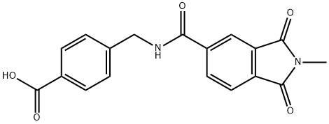 4-({[(2-methyl-1,3-dioxo-2,3-dihydro-1H-isoindol-5-yl)carbonyl]amino}methyl)benzoic acid Struktur