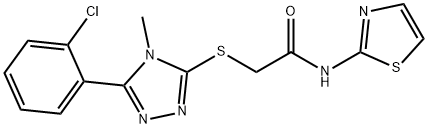 2-{[5-(2-chlorophenyl)-4-methyl-4H-1,2,4-triazol-3-yl]sulfanyl}-N-(1,3-thiazol-2-yl)acetamide Struktur