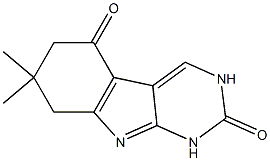 7,7-dimethyl-3,6,7,8-tetrahydro-1H-pyrimido[4,5-b]indole-2,5-dione Struktur