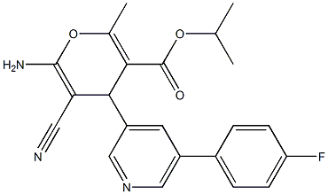 isopropyl 6-amino-5-cyano-4-[5-(4-fluorophenyl)-3-pyridinyl]-2-methyl-4H-pyran-3-carboxylate Struktur