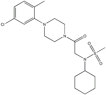 N-{2-[4-(5-chloro-2-methylphenyl)-1-piperazinyl]-2-oxoethyl}-N-cyclohexylmethanesulfonamide Struktur