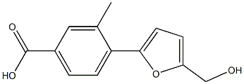 4-[5-(hydroxymethyl)-2-furyl]-3-methylbenzoic acid Struktur