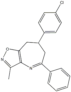 7-(4-chlorophenyl)-3-methyl-5-phenyl-7,8-dihydro-6H-isoxazolo[4,5-b]azepine Struktur