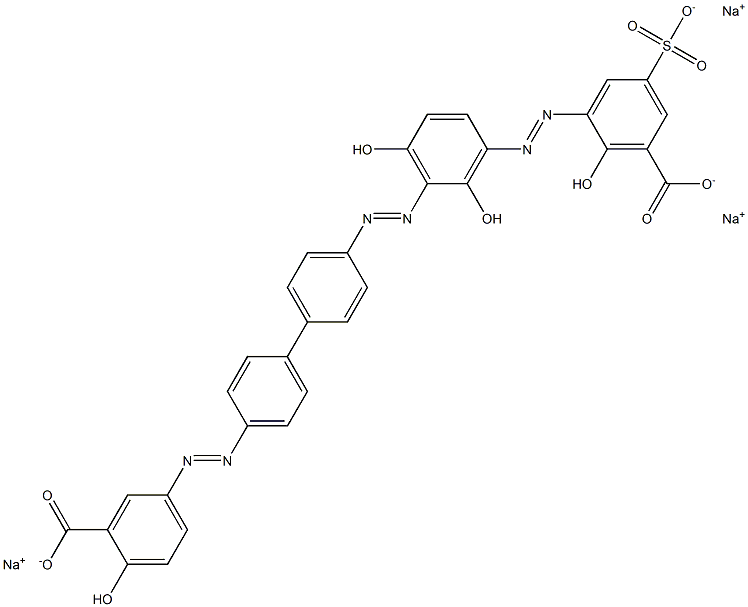 5-[[4'-[[3-[(3-Carboxy-2-hydroxy-5-sulfophenyl)azo]-2,6-dihydroxyphenyl]azo]-1,1'-biphenyl-4-yl]azo]-2-hydroxybenzoic acid trisodium salt Struktur