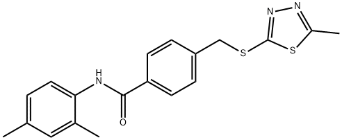 N-(2,4-dimethylphenyl)-4-{[(5-methyl-1,3,4-thiadiazol-2-yl)sulfanyl]methyl}benzamide Struktur