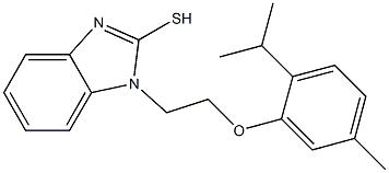 1-[2-(2-isopropyl-5-methylphenoxy)ethyl]-1H-benzimidazol-2-yl hydrosulfide Struktur