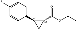 trans-2-(4-Fluoro-phenyl)-cyclopropanecarboxylic acid ethyl ester Struktur