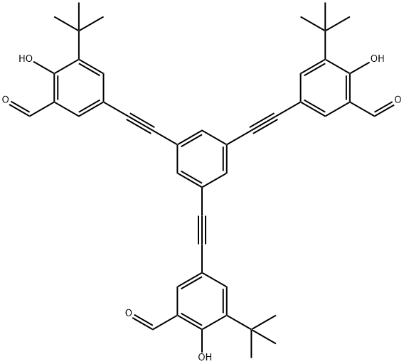 3,3',3''-(1,3,5-Benzenetriyltri-2,1-ethynediyl)tris[5-(1,1-dimethylethyl)-6-hydroxybenzaldehyde] Struktur