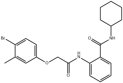 2-{[2-(4-bromo-3-methylphenoxy)acetyl]amino}-N-cyclohexylbenzamide Struktur