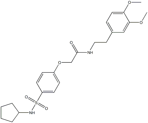 2-{4-[(cyclopentylamino)sulfonyl]phenoxy}-N-[2-(3,4-dimethoxyphenyl)ethyl]acetamide Struktur