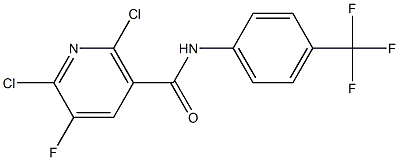 2,6-dichloro-5-fluoro-N-[4-(trifluoromethyl)phenyl]nicotinamide Struktur