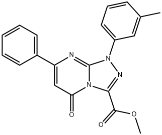 methyl 1-(3-methylphenyl)-5-oxo-7-phenyl-1,5-dihydro[1,2,4]triazolo[4,3-a]pyrimidine-3-carboxylate Struktur