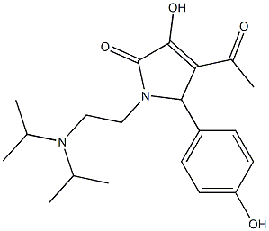 4-acetyl-1-[2-(diisopropylamino)ethyl]-3-hydroxy-5-(4-hydroxyphenyl)-1,5-dihydro-2H-pyrrol-2-one Struktur