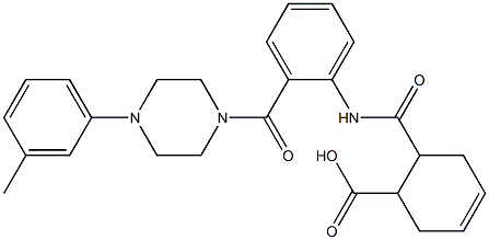 6-[(2-{[4-(3-methylphenyl)-1-piperazinyl]carbonyl}anilino)carbonyl]-3-cyclohexene-1-carboxylicacid Struktur