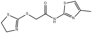 2-(4,5-dihydro-1,3-thiazol-2-ylsulfanyl)-N-(4-methyl-1,3-thiazol-2-yl)acetamide Struktur