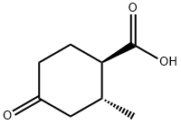 trans-2-methyl-4-oxocyclohexane-1-carboxylic acid Struktur