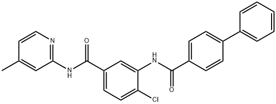 N-(2-chloro-5-{[(4-methyl-2-pyridinyl)amino]carbonyl}phenyl)[1,1'-biphenyl]-4-carboxamide Struktur