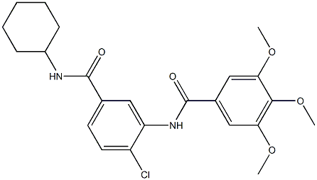 N-{2-chloro-5-[(cyclohexylamino)carbonyl]phenyl}-3,4,5-trimethoxybenzamide Struktur