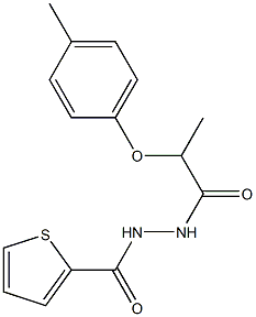 N'-[2-(4-methylphenoxy)propanoyl]-2-thiophenecarbohydrazide Struktur