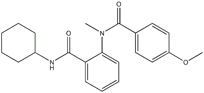 N-cyclohexyl-2-[(4-methoxybenzoyl)(methyl)amino]benzamide Struktur