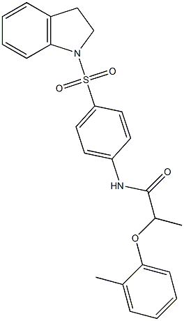 N-[4-(2,3-dihydro-1H-indol-1-ylsulfonyl)phenyl]-2-(2-methylphenoxy)propanamide Struktur