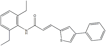 (2E)-N-(2,6-diethylphenyl)-3-(4-phenylthiophen-2-yl)prop-2-enamide Struktur