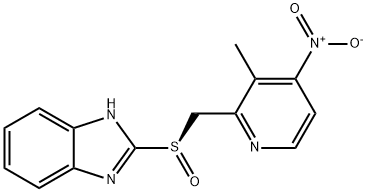 2-[(R)-(3-methyl-4-nitropyridin-2-yl)methanesulfinyl]-1H-1,3-benzodiazole Struktur