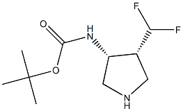 tert-butyl ((3R,4R)-4-(difluoromethyl)pyrrolidin-3-yl)carbamate Struktur