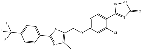 1,2,4-Oxadiazol-5(2H)-one, 3-[2-chloro-4-[[4-Methyl-2-[4-(trifluoroMethyl)phenyl]-5-thiazolyl]Methoxy]phenyl]- Struktur